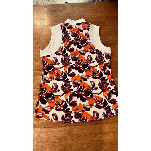 PGA Tour Conversational Parrot Printed Blocked Zip Polo Shirt Top SIZE M NEW - Picture 9 of 10